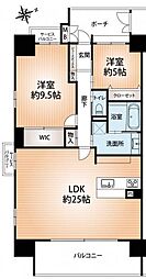 ワコーレザ・神戸トアロード 2LDKの間取図画像