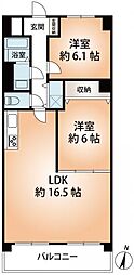 甲南サンシティ兵庫 2LDKの間取図画像