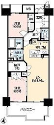 シエリア王子公園 2SLDKの間取図画像
