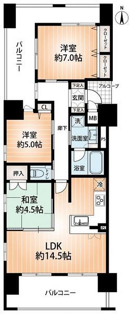 3LDK 間取り