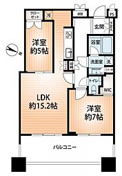 トア山手ザ・神戸タワー 2LDKの間取図画像