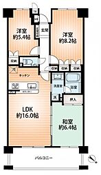 住吉山手コモンズダイナコートD棟 3LDKの間取図画像