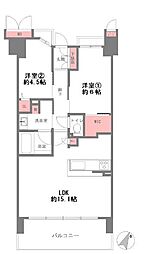 ルネ神戸磯上通 2LDKの間取図画像