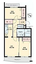ル・アール志木 2LDKの間取図画像