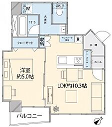 下谷サニーハイツ 1LDKの間取図画像