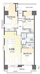 菊川パーク・ホームズ 3LDKの間取図画像