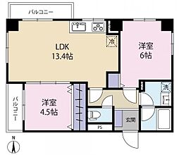 シャルマン本所業平橋 2LDKの間取図画像