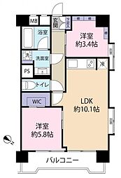 グリーンキャピタル西巣鴨 2LDKの間取図画像