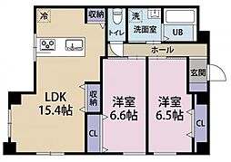 サンハイム駒込 2LDKの間取図画像