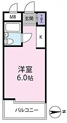 ラヴニール2 ワンルームの間取図画像