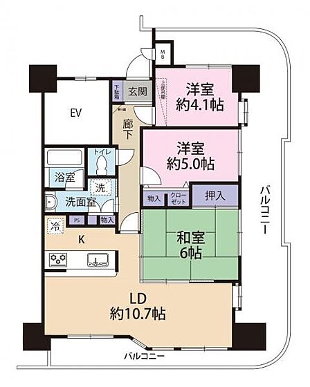 3LDK 間取り