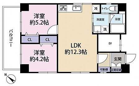 2LDK 間取り