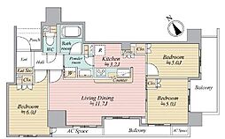 ライオンズ鶯谷マークスフォート 3LDKの間取図画像