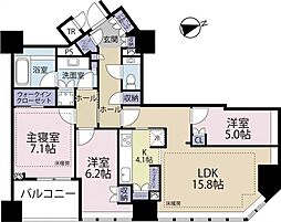 ブリリア一番町 3LDKの間取図画像