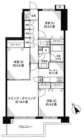 間取り 日神パレステージ河辺南 2階/-