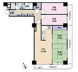 フジタ八王子マンション 4LDKの間取図画像