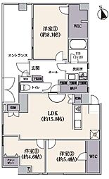 サンビュー南町 3LDKの間取図画像
