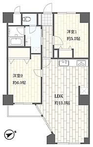 間取り:2LDK/専有面積56.15m2 間取り:2LDK/専有面積56.15m2