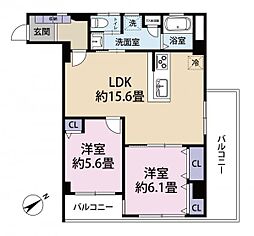 ヴィラロイヤル東中野 2LDKの間取図画像