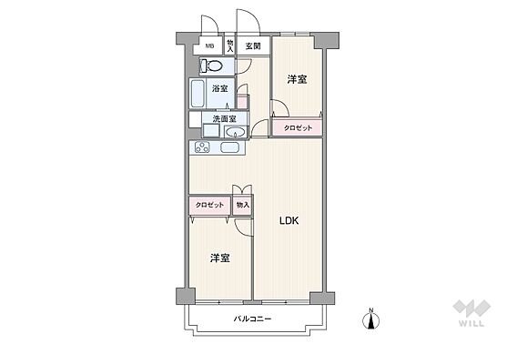 間取りは専有面...