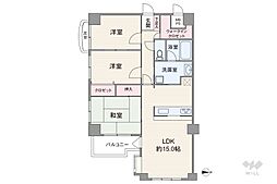 セザール園田 3LDKの間取図画像