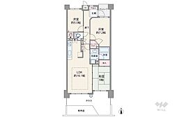 エーベル武庫之荘富松 3LDKの間取図画像