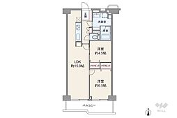 南塚口パーク・マンションA棟 2LDKの間取図画像