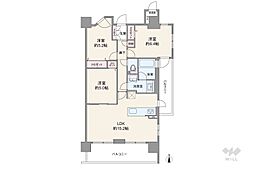 クレアーレ塚口 3LDKの間取図画像