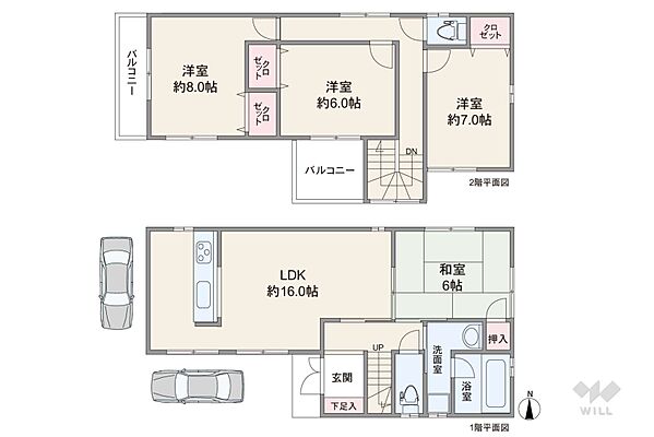 間取り 尼崎市道意町4丁目 一戸建て