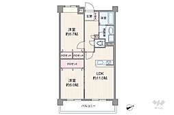 ユニライフ阪神杭瀬 2LDKの間取図画像