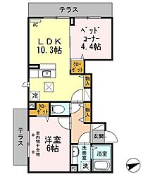 JR中央本線 西荻窪駅 徒歩12分の賃貸アパート 1階2LDKの間取り