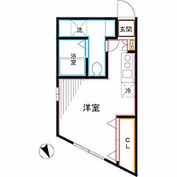 iONニシオギクボ ワンルームの間取図画像