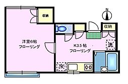 ドエルK.M 1Kの間取図画像
