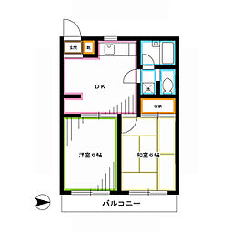 マイハイム 2DKの間取図画像