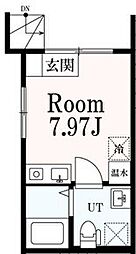 プルメリア荻窪 1Kの間取図画像