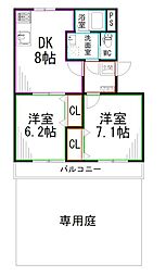 東荻窪マンション 2DKの間取図画像