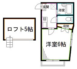 プリムローズ西荻 1Kの間取図画像