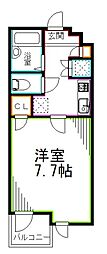 VIDA高井戸 1Kの間取図画像