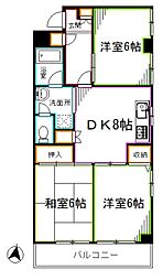 ヒルトップマンション 3DKの間取図画像