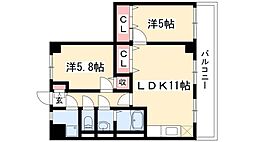 第3籠原ビル 2LDKの間取図画像