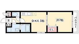 サプリーム神田 1階1DKの間取り