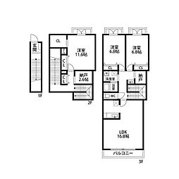 間取図画像 3SLDK