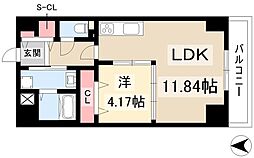 GRAN DUKE栄elima 6階1LDKの間取り