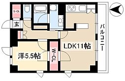 SALT515 2階1LDKの間取り