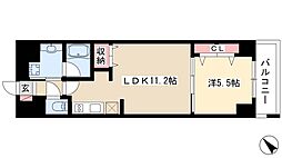 グランルクレ新栄イースト 1LDKの間取図画像