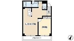 信和元町ハウス 1階1LDKの間取り