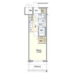 エスリード ザ・レガリア新栄ALTAIER 1Kの間取図画像