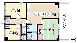牧の原ハイツ 3LDKの間取図画像