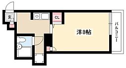 パラシオン東山 1Kの間取図画像