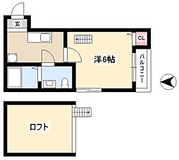 フォービエン川西 1Kの間取図画像
